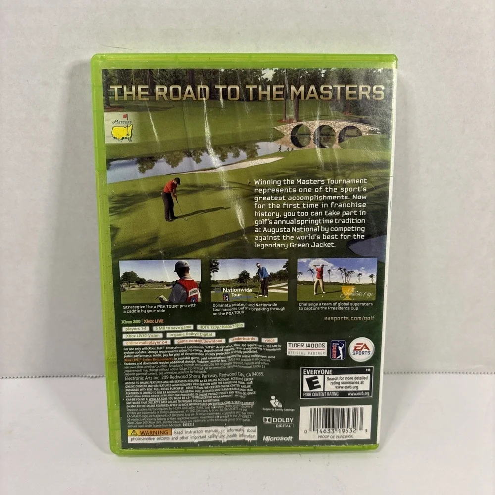 Tiger Woods PGA Tour 12 The Masters Xbox 360 – Tested, Works, with Manual